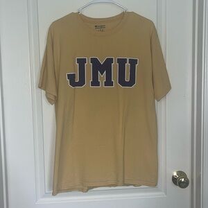 Champion yellow JMU shirt.
